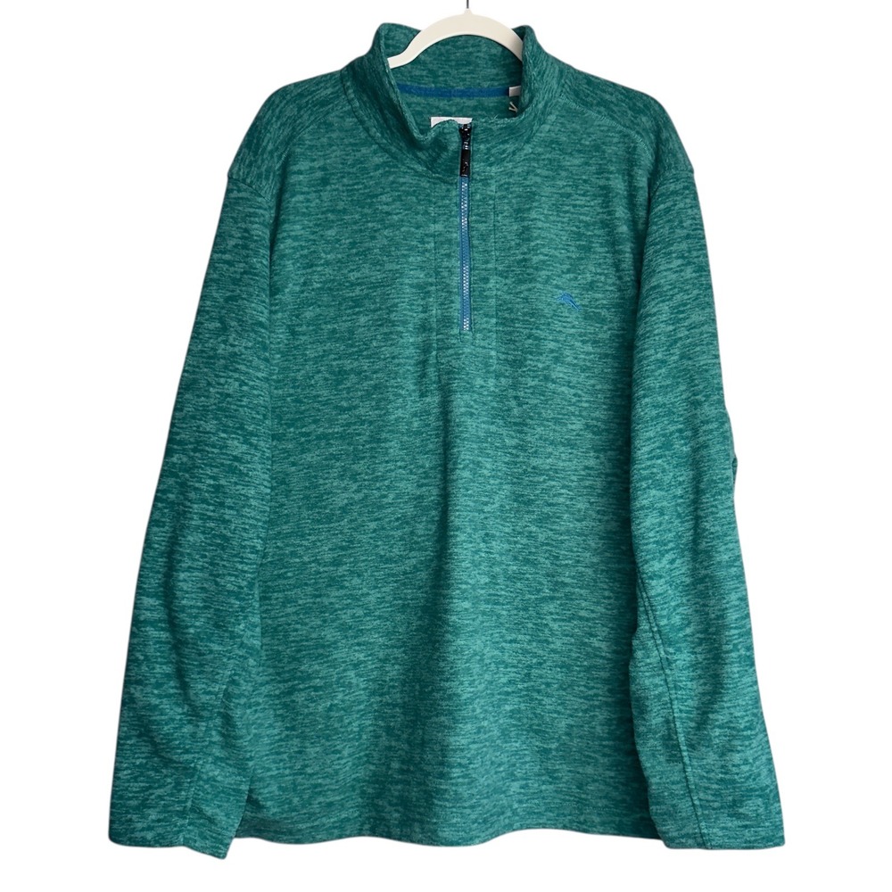 Tommy Bahama Mens XXL Cloud‎ Peak Half ZipFleece Pullover Green NWT
